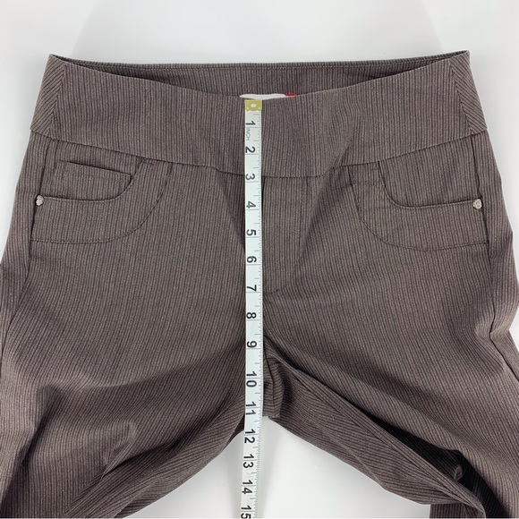 Point Zero Nicole Benisti Brown Pinstriped Slim Fit Straight Leg Pants, 11 - Picture 10 of 13